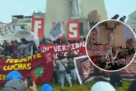 Manifestantes toman la Plaza San Martn