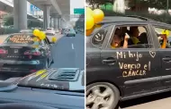 Familia sali a las calles a celebrar que su hijo venci el cncer: "Celebremos la vida"