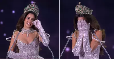 Luciana Fuster rompe en llanto durante presentacin en Miss Grand.