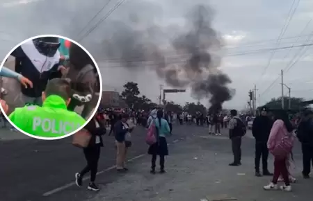 Reportan tres heridos en bloqueo de la Panamericana Norte.