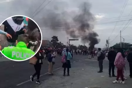 Reportan tres heridos en bloqueo de la Panamericana Norte.