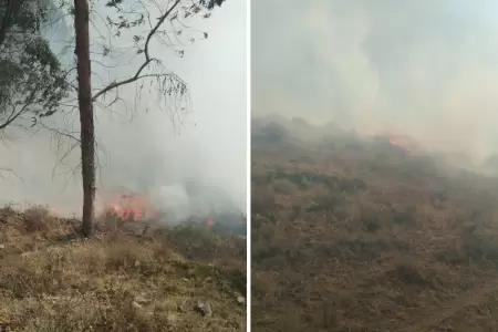 Incendios forestales en Canta.