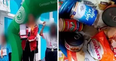 Denuncian entrega de productos de Qali Warma como premio en maratn.