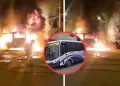 Terrible! Bus de empresa de transportes se incendia en VMT: Conductores no descartan posible extorsin