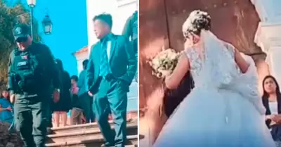 Novio detenido por la polica en plena boda.