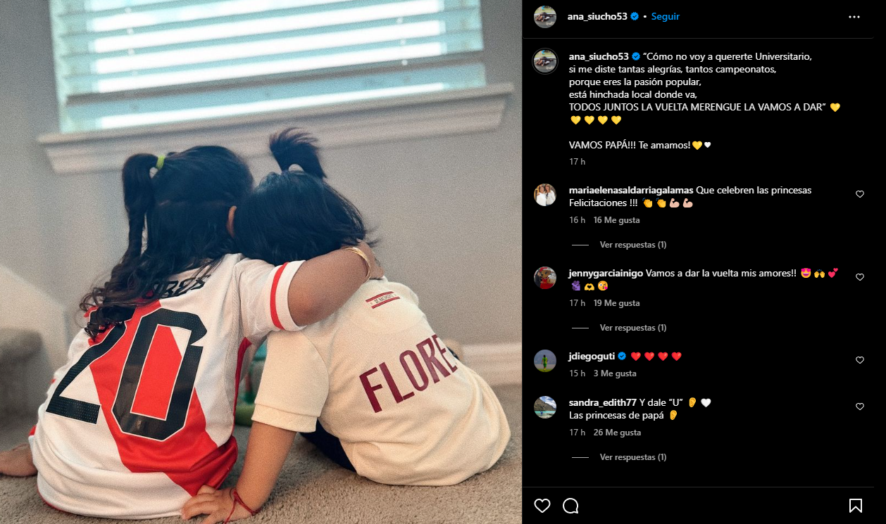 Mensaje de Ana Siucho a Edison Flores, previo al bicampeonato de Universitario de Deportes.