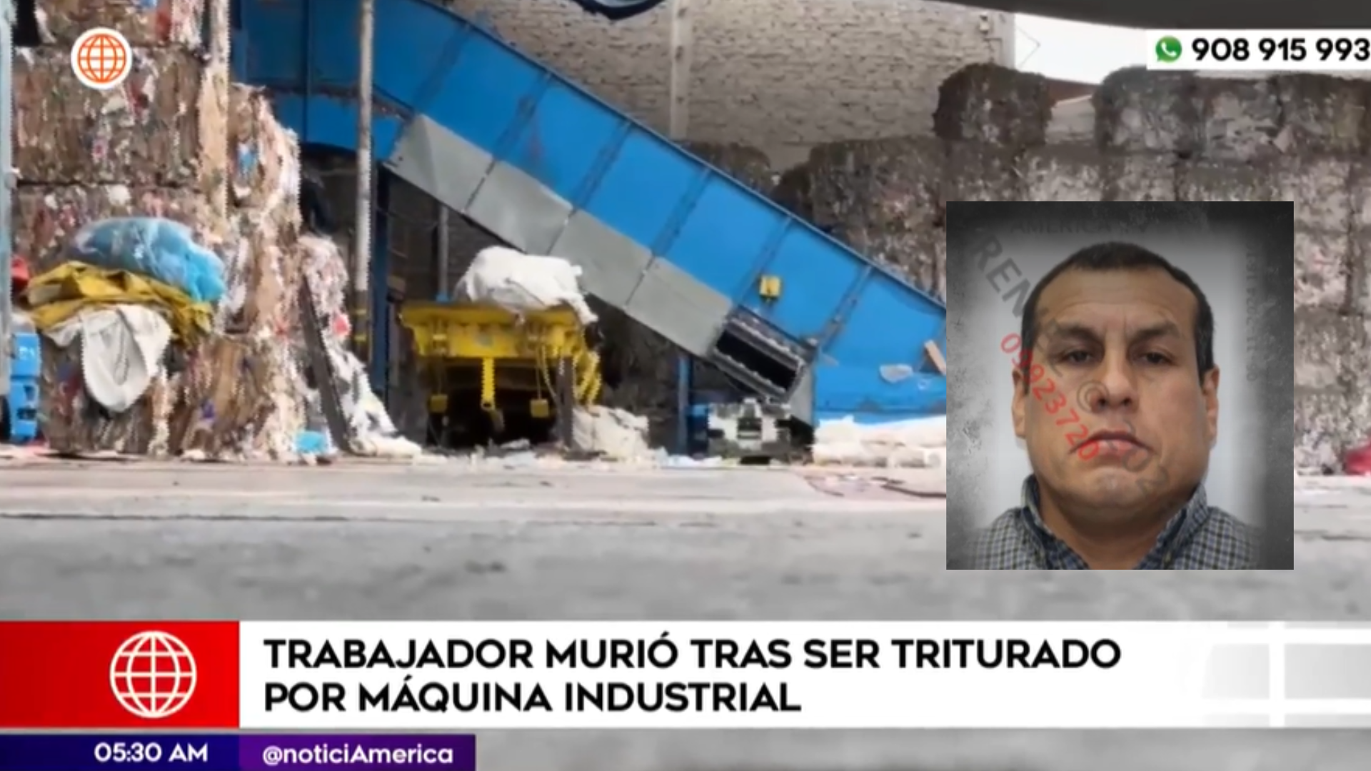 Hombre muri tras ser triturado por mquina industrial (Fuente: Amrica)