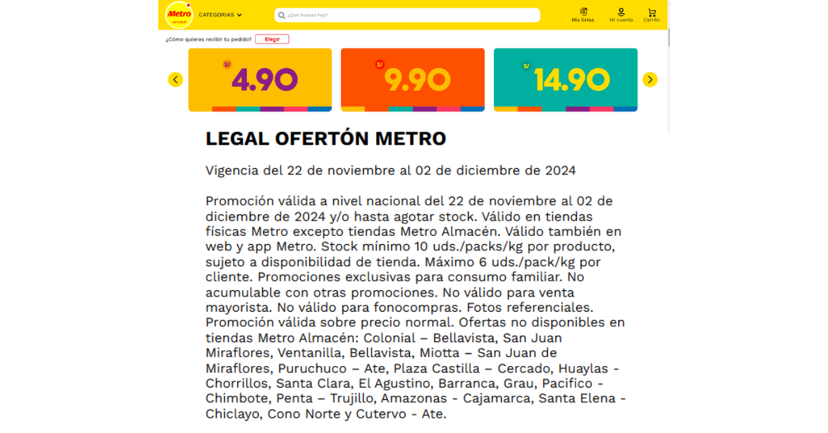 Supermercado lanza ofertas desde S/. 4.90.