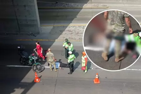 Mujer motociclista sufre fuerte accidente en Va Expresa.