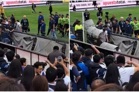 Hinchas de Alianza Lima reclamando a jugadores tras derrota