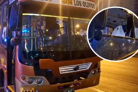 Balean bus de Sol de Oro con pasajeros a bordo, en Los Olivos.