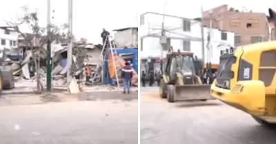 MML demuele stands como parte de la recuperacin de espacios en Surco.