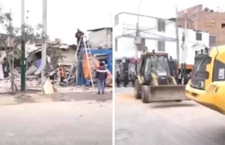 MML demuele stands como parte de la recuperacin de espacios en Surco.