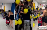 Nio recibe emotiva bienvenida de sus compaeros en colegio tras vencer el cncer: "Amigos para siempre"