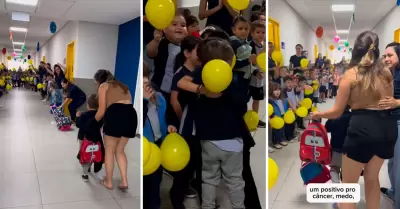 Menor vence el cncer y tiene emotivo recibimiento en colegio.