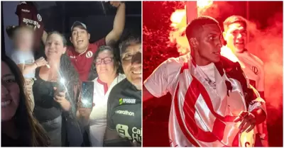 Hinchas de Universitario celebran la 'Hora del Matutazo'