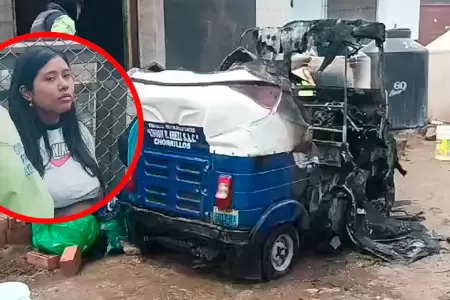 Mujer lanza bomba casera e incendia mototaxi de su pareja.