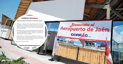 Corpac anuncia la suspensin de operaciones en el Aeropuerto de Jan