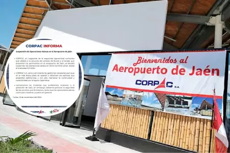 Corpac anuncia la suspensin de operaciones en el Aeropuerto de Jan