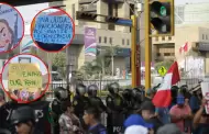 "Es una trampa": Manifestantes advierten a lderes econmicos con pancartas en ingls afuera de la sede de APEC