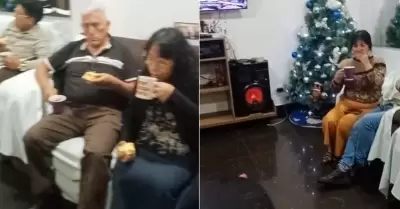 Familia peruana adelant la Navidad.