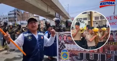 Manifestantes durante Foro APEC.