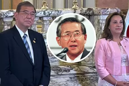 Primer ministro de Japn record a Alberto Fujimori.