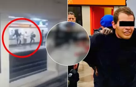 Sujeto apuala a personas en estacin de Metro.