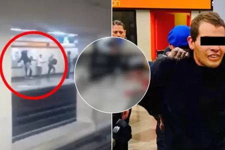 Sujeto apuala a personas en estacin de Metro.