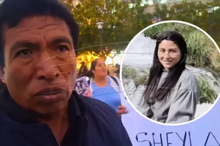 Familiares de Sheyla Cndor participan en protesta.