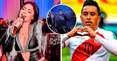 Pamela Franco sorprende a Cueva por su cumpleaos.