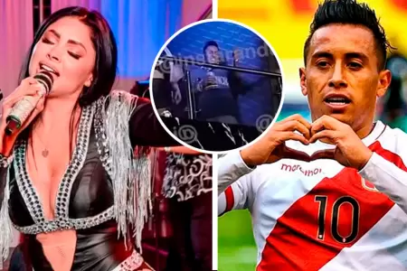 Pamela Franco sorprende a Cueva por su cumpleaos.