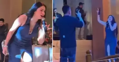 Pamela Franco le canta a Christian Cueva en su cumpleaos.