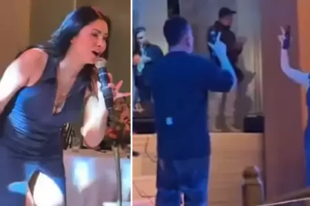 Pamela Franco le canta a Christian Cueva en su cumpleaos.