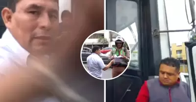 Chofer de Corredor Morado intenta agredir a camargrafo y conductor de Exitosa.