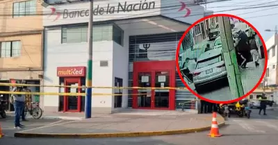 Delincuentes intentan asaltar agencia del Banco de la Nacin.