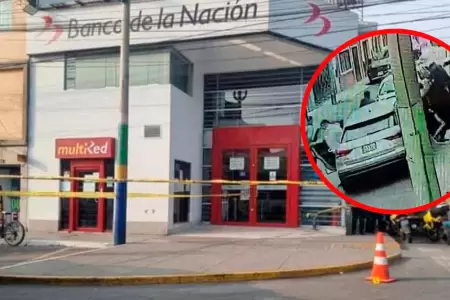 Delincuentes intentan asaltar agencia del Banco de la Nacin.