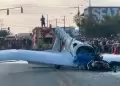 Terrible! Avioneta de instruccin militar se estrella en plena avenida y deja dos fallecidos