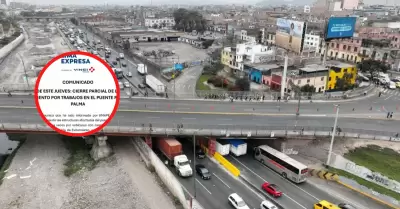 Trabajos en el puente Ricardo Palma mediante comunicado de Lamsac