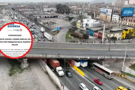 Trabajos en el puente Ricardo Palma mediante comunicado de Lamsac