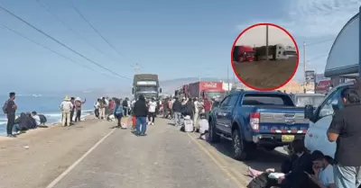 Transportistas de carga pesada y pasajeros de buses se enfrentaron