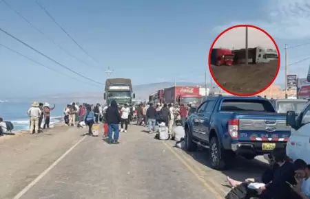 Transportistas de carga pesada y pasajeros de buses se enfrentaron