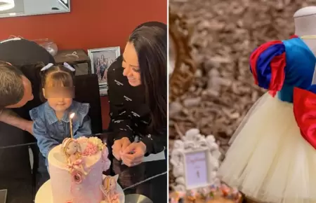 Melissa Klug y Jess Barco celebraron el primer ao de su beb.