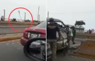 Urgente! Reportan CADA DE DOS POSTES tras fuerte choque de vehculo en la Costa Verde