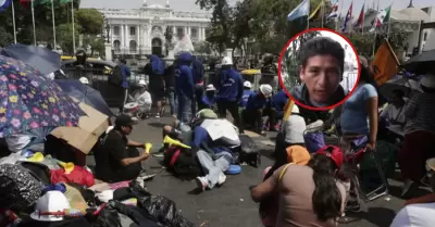 Mineros artesanales protestan en el Cercado de Lima