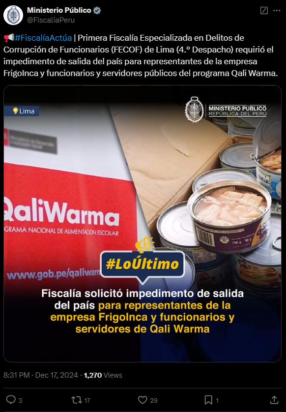 Primera Fiscala Especializada en Delitos de Corrupcin de Funcionarios (FECOF) de Lima (4. Despacho)