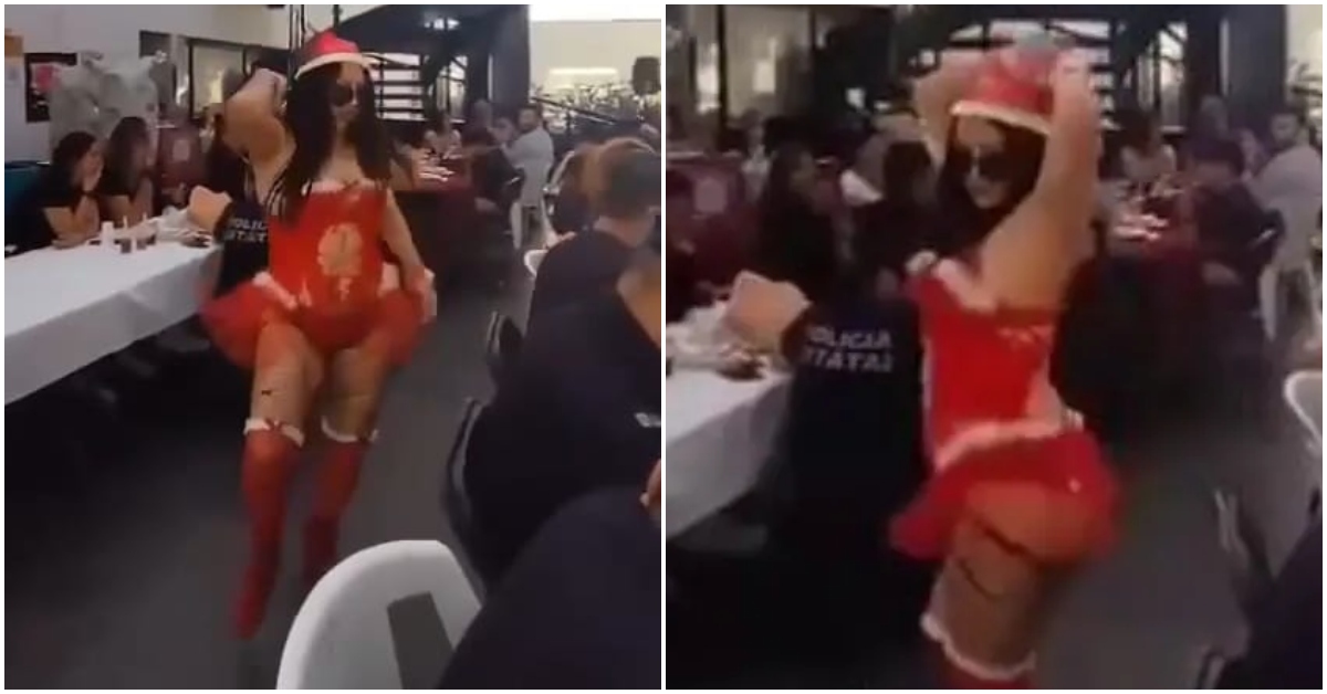 Policías organizan compartir navideño con espectáculo subido de tono a cargo de stripper