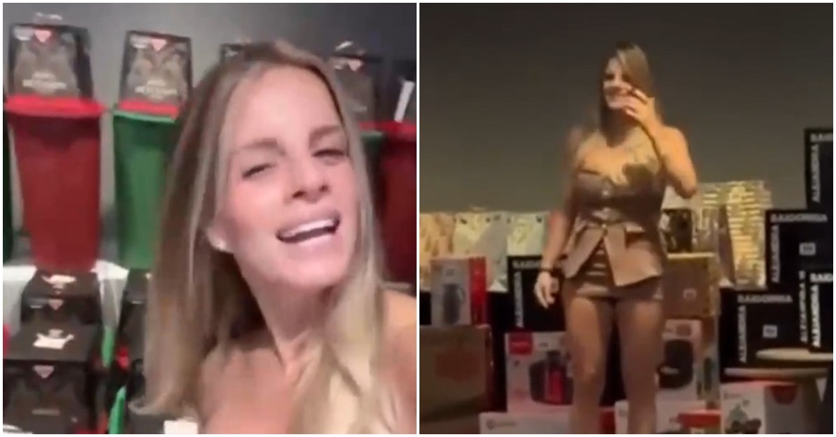 Alejandra Baigorria celebra la Navidad en grande con su equipo con canastas, electrodomésticos y gran banquete