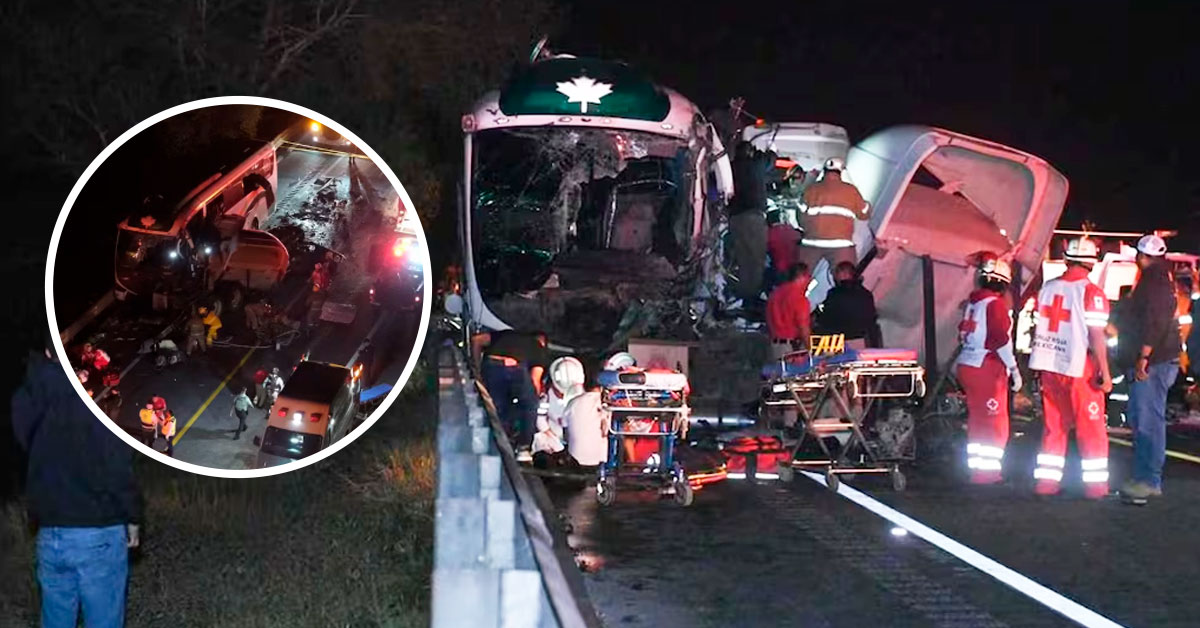 Autobús lleno de pasajeros chocó contra tráiler: Reportan un fallecido y más de 12 heridos