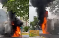 Siniestro en Javier Prado: Camin se incendia en plena hora punta y causa gran congestin vehicular